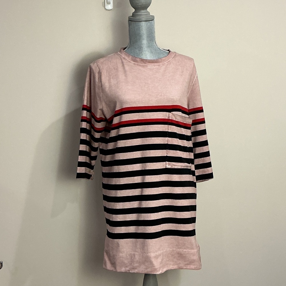 POL Striped Dusty Pink and Black striped